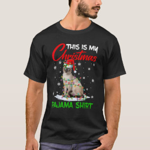This Is My Christmas Pajama Siamese Cat Santa Hat  T-Shirt