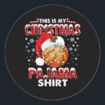 This Is My Christmas Pajama Sketll Boys Girls Men  Classic Round Sticker<br><div class="desc">This Is My Christmas Pajama Sketll Boys Girls Men</div>
