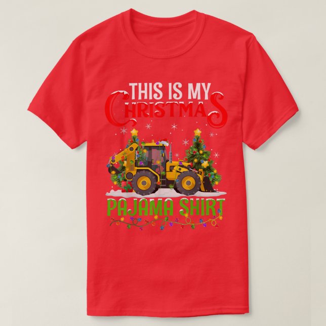 This Is My Christmas Pajama  Snow Plough Christmas T-Shirt (Design Front)