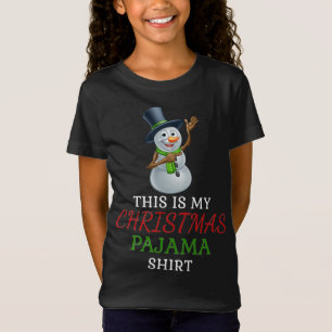 This Is My Christmas Pajama Snowman Funny T-Shirt