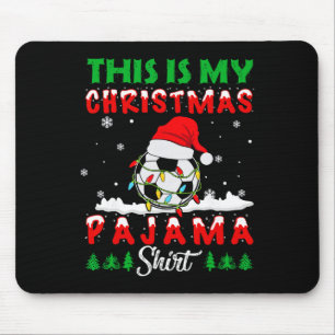 This Is My Christmas Pajama Soccer Santa Hat Xmas Mouse Mat