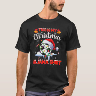 This Is My Christmas Pajama Soccer Santa Reindeer T-Shirt