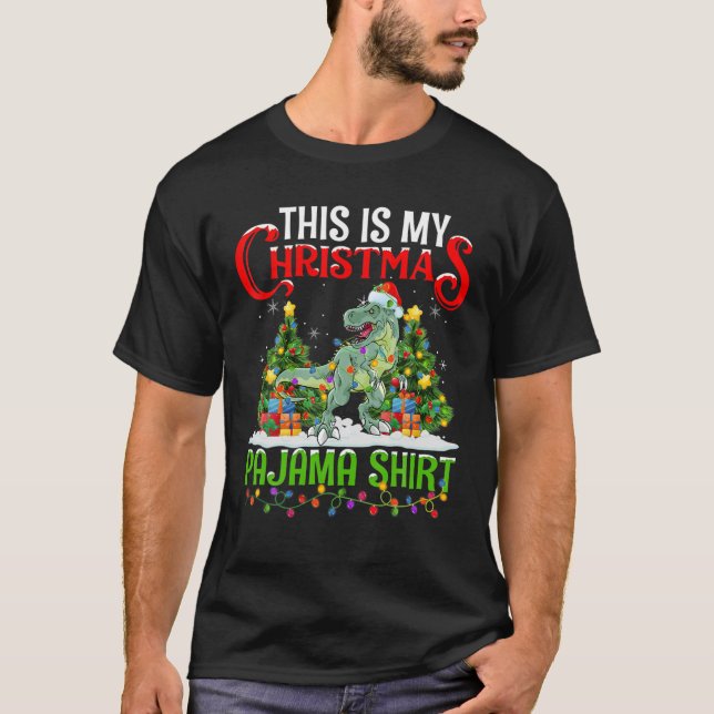 This Is My Christmas Pajama Spinosaurus Christmas T-Shirt (Front)