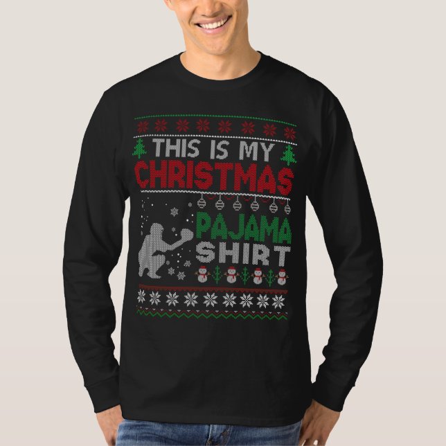 This is my christmas pajama Ugly Sweater Baseball  (Front)