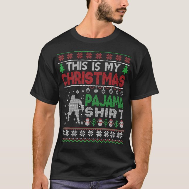 This is my christmas pajama Ugly Sweater Hockey Xm (Front)