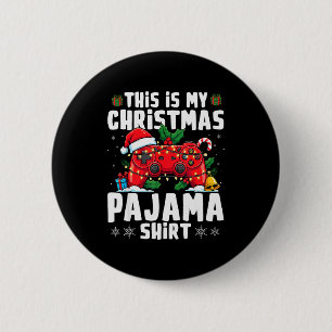 This Is My Christmas Pajama Video Game Gamer Boys  6 Cm Round Badge