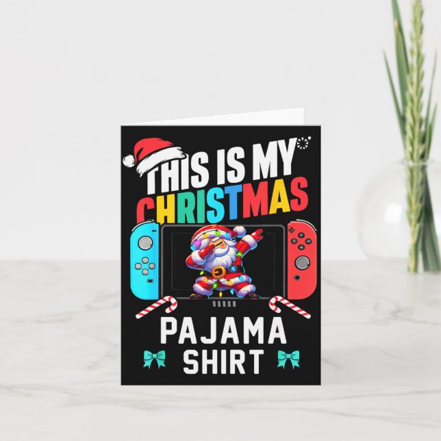 This Is My Christmas Pajama Video Game Gamer Boys  Card (Front)