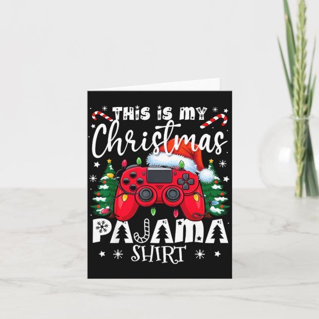 This Is My Christmas Pajama Video Game Gamer Boys  Card (Front)