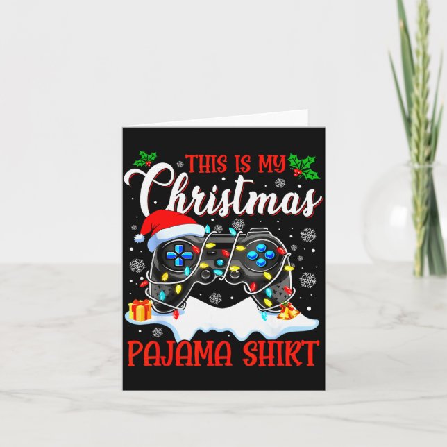This Is My Christmas Pajama Video Game Gamer Boys  Card (Front)