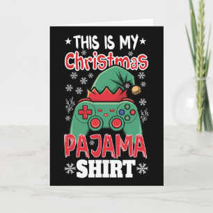 This Is My Christmas Pajama Video Game Gamer Boys Card