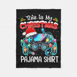 This Is My Christmas Pajama Video Game Gamer Boys  Fleece Blanket