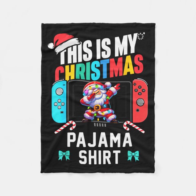 This Is My Christmas Pajama Video Game Gamer Boys  Fleece Blanket (Front)