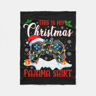 This Is My Christmas Pajama Video Game Gamer Boys  Fleece Blanket