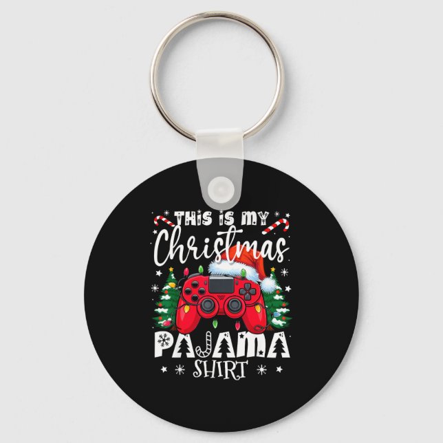 This Is My Christmas Pajama Video Game Gamer Boys  Key Ring (Front)