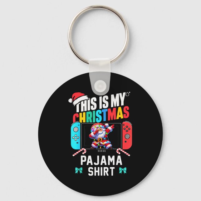 This Is My Christmas Pajama Video Game Gamer Boys  Key Ring (Front)
