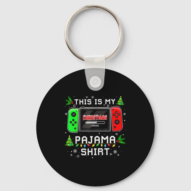 This Is My Christmas Pajama Video Game Gamer Boys  Key Ring (Front)