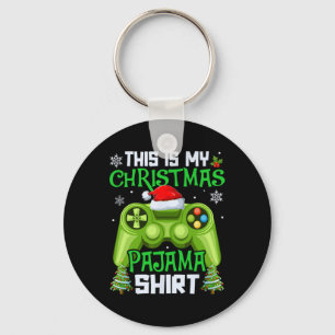 This Is My Christmas Pajama Video Game Gamer Men B Key Ring