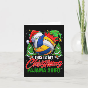 This Is My Christmas Pajama Volleyball Ball Santa  Card