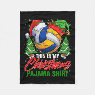 This Is My Christmas Pajama Volleyball Ball Santa  Fleece Blanket
