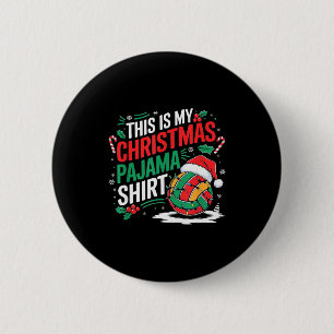 This Is My Christmas Pajama Volleyball Srt Xmas 6 Cm Round Badge