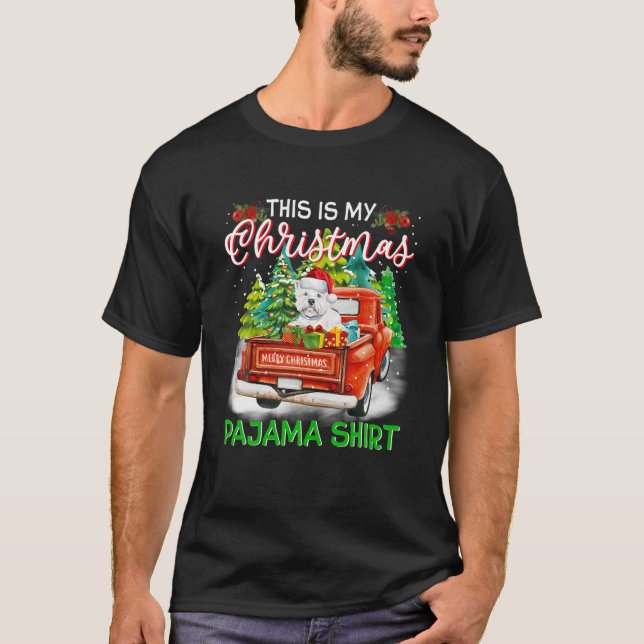 This Is My Christmas Pajama Westie Santa Funny Xma T-Shirt (Front)