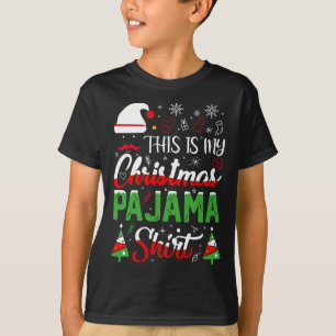 This Is My Christmas Pajama X-mas Light Santa Flam T-Shirt
