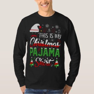 This Is My Christmas Pajama X-mas Light Santa Flam T-Shirt