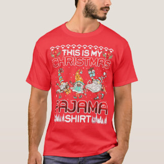 This Is My Christmas Pajama Xmas Lights Funny Holi T-Shirt