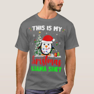 This Is My Christmas Pajama  Xmas Lights Santa Pen T-Shirt