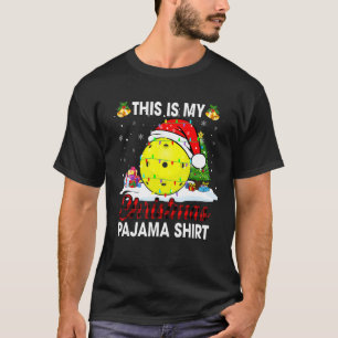 This Is My Christmas Pajama  Xmas Santa Pickleball T-Shirt