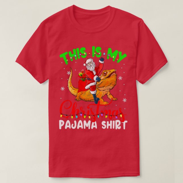 This Is My Christmas Pajama Xmas Santa T-Shirt (Design Front)