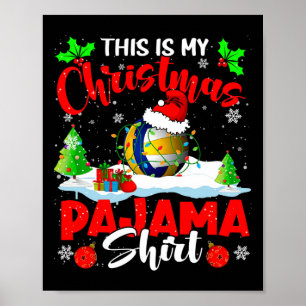 This Is My Christmas Pajama Xmas Santa Volleyball  Poster