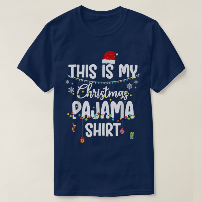This Is My Christmas Pajama  Xmas String Lights Ho T-Shirt (Design Front)