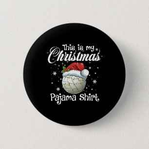 This Is My Christmas Pajama Xmas Volleyball Family 6 Cm Round Badge