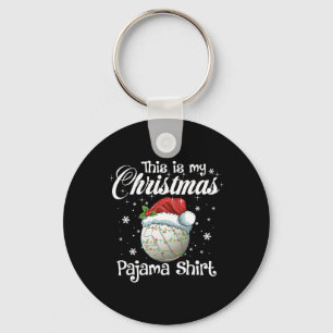 This Is My Christmas Pajama Xmas Volleyball Family Key Ring