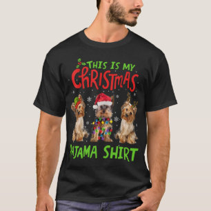 This Is My Christmas Pajama Yorkie Dog Funny Xmas  T-Shirt