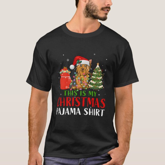 This Is My Christmas Pajama Yorkshire Terrier Xmas T-Shirt (Front)