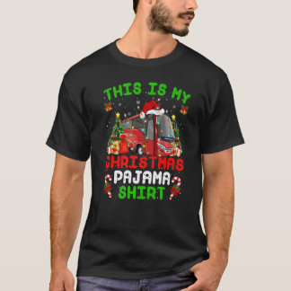 This Is My Christmas Pajamas Lighting Santa Bus Xm T-Shirt