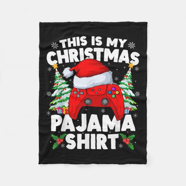 This Is My Christmas Pajamas Video Game Gamer Boys Fleece Blanket (Front)