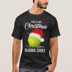 This Is My Christmas Pjamas Tennis Santa Hat Light T-Shirt