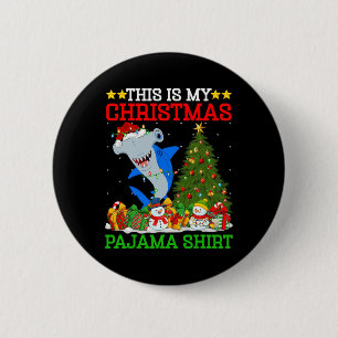 This Is My Christmas Pyjamas Hammerhead Shark Chri 6 Cm Round Badge