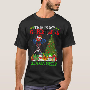 This Is My Christmas Pyjamas Lacrosse Santa Christ T-Shirt