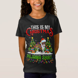 This Is My Christmas Pyjamas Lighting Bull Terrier T-Shirt