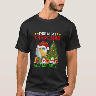 This Is My Christmas Pyjamas Volleyball Santa Chri T-Shirt