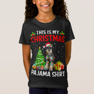 This Is My Christmas Schnauzer Dog Pajama Xmas Lig T-Shirt