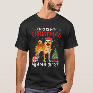 This Is My Christmas Shiba Inu Pajama Xmas Costume T-Shirt