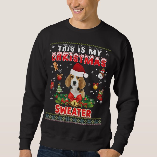 This Is My Christmas Sweater Beagle Dog Ugly Merry (Front)
