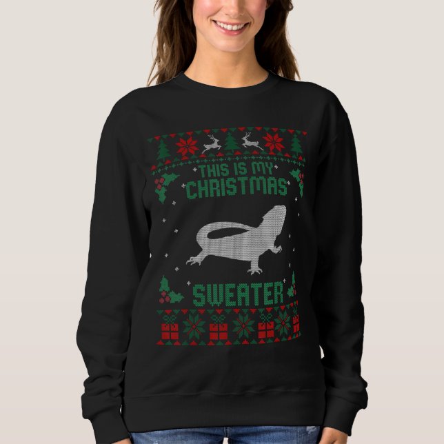 This Is My Christmas Sweater Bearded Dragon Ugly X (Front)