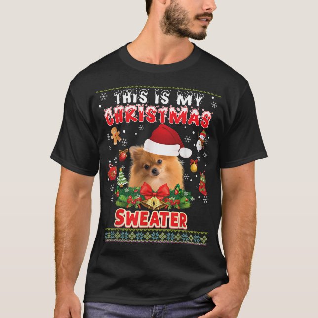 This Is My Christmas Sweater Pomeranian Dog Ugly M (Front)