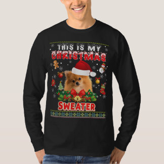 This Is My Christmas Sweater Pomeranian Dog Ugly M